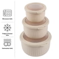 thumbnail image 2 of Classic Cuisine Set of 3 Bowls with Lids - Microwave, Freezer, and Fridge Safe Nesting Mixing Bowls, Beige, 2 of 7