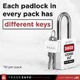 thumbnail image 6 of TRADESAFE Lockout Tagout Locks, White Keyed Different LOTO Locks, 10 pcs, 2 Keys Per Lock, 6 of 9