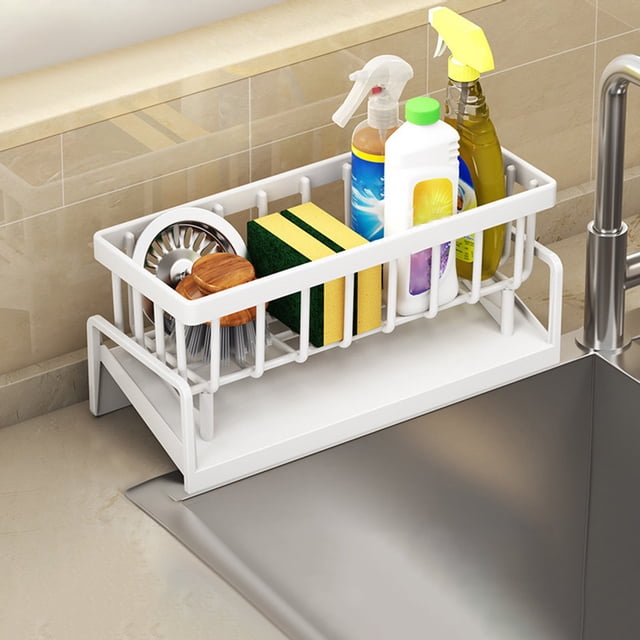Tyidzon Kitchen Sink Organizer Sponge Stand Rack Compact And Stylish Storage Tool Drainage Sponge Syand For Bathrooms Process Rooms