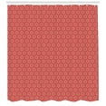 thumbnail image 3 of Ambesonne Lattice Shower Curtain, Complex Geometric Ornament, 69"Wx70"L, Vermilion and White, 3 of 3