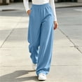 thumbnail image 5 of Ghalytn Women's Elastic Waist Wide Leg Sweatpants - Casual Lounge Pants with Side Pockets, 5 of 7