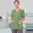 thumbnail image 5 of TrdSipl Womens Scrub Tops Plus Size Jogger Scrubs Stretchy V-Neck Scrub TopMedical Scrubs Nursing Scrubs with Pockets, 5 of 6