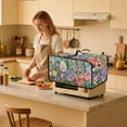 thumbnail image 3 of Renewold Small Appliance Cover for Toaster Oven with Accessory Pockets Stain-Resistant Dust-Proof Microwave Oven Small Appliance Cover Case, 20.5 x 16.5 x 10 Inches, Realistic Flower, 3 of 7