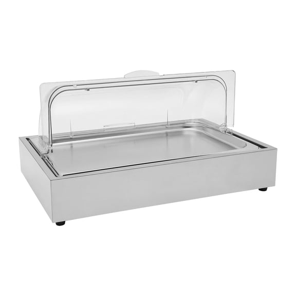 Freestanding Ice Cooling Food Display Tray with Cover & Ice Box, Ideal for Sushi Sashimi Salad Cold Dishes