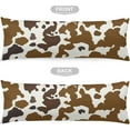thumbnail image 5 of Cow Print Body Pillow Cover Western Cow Cowhide Skin Pattern Brown and Black Long Pillow Case with Zipper Decorative Soft Bedding Pillowcase Farmhouse Cushion Pillow Covers for Couch,Bedroom, 20"x54", 5 of 6