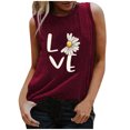 thumbnail image 2 of Graphic Shirt for Women Funny Floral Print Sleeveless Cute Juniors Tops Teen Girl Tee Funny T Shirt, 2 of 7