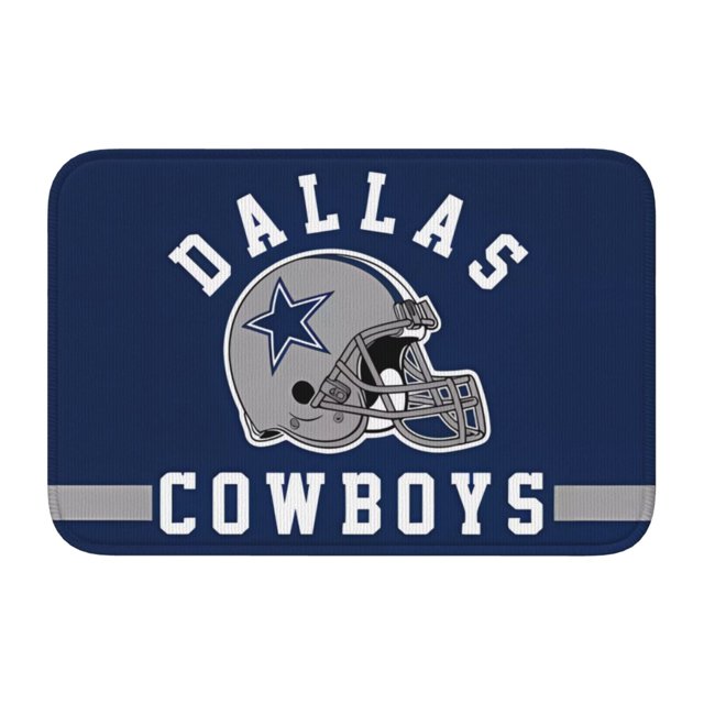 Felpudo multiusos con dobladillo de Cowboys para uso en interiores y exteriores. Reciba a sus invitados con una alfombra para el hogar, el dormitorio, el baño, la cocina y la decoración del piso.