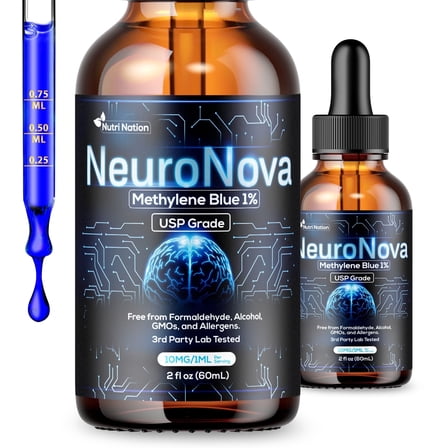 Methylene Blue Drops 1% USP Grade 99.99% No Formaldehyde 60mL, Nutri Nation