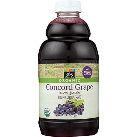 365 EVERYDAY VALUE, ORGANIC 100% JUICE, CONCORD GRAPE