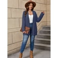 thumbnail image 4 of SHOWMALL Women's Plus Cardigans Lightweight Open Front Cardigans 3/4 Sleeve Dark Blue 5X Casual Soft Drape Fall Summer Cardigan, 4 of 8