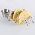 thumbnail image 3 of Soporte para tortillas de acero inoxidable para tacos, estante para panqueques para restaurante, estante de exhibición de alimentos en forma de onda con cuenco para salsa sidaley JJ15399-00, 3 of 7