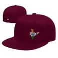 thumbnail image 7 of DouZhe Flat Brim Cap Snapback Hat, India Geography Map Flag Prints Adjustable Red Adult Baseball Cap, 7 of 7