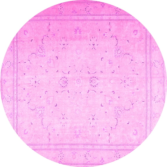 Ahgly Company Indoor Round Persian Pink Traditional Area Rugs, 7' Round