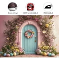 thumbnail image 5 of 5 x 3 ft Spring Easter Backdrop Pink Garden Bunny Colorful Eggs Floral Garland Wood Door Photography Backdrop Children Kids Birthday Portrait Newborn Baby Shower Party Photo Studio Props, 5 of 5
