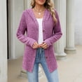 thumbnail image 4 of Edvintorg Long Cardigans for Women Solid Color Long Sleeve Button Down Knit Cardigan Fall Open Front Cardigans Sweater Women Clothing S-2XL Purple, 4 of 8