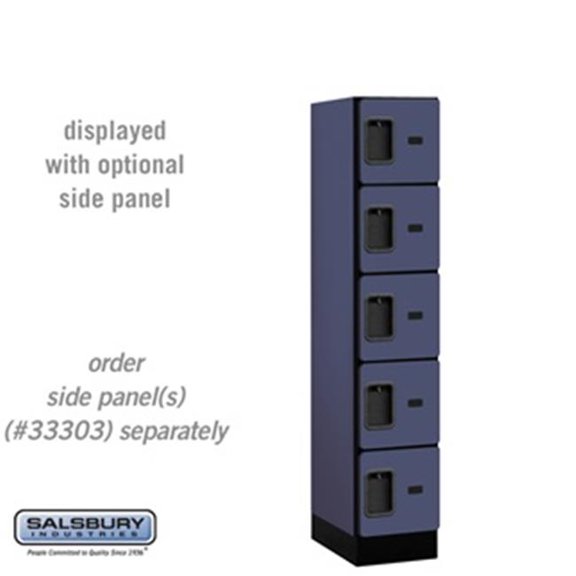 SalsburyIndustries Five Tier Box Style Tier 1 Wide 5 ft. X 18 in. Designer Wood Locker - Blue
