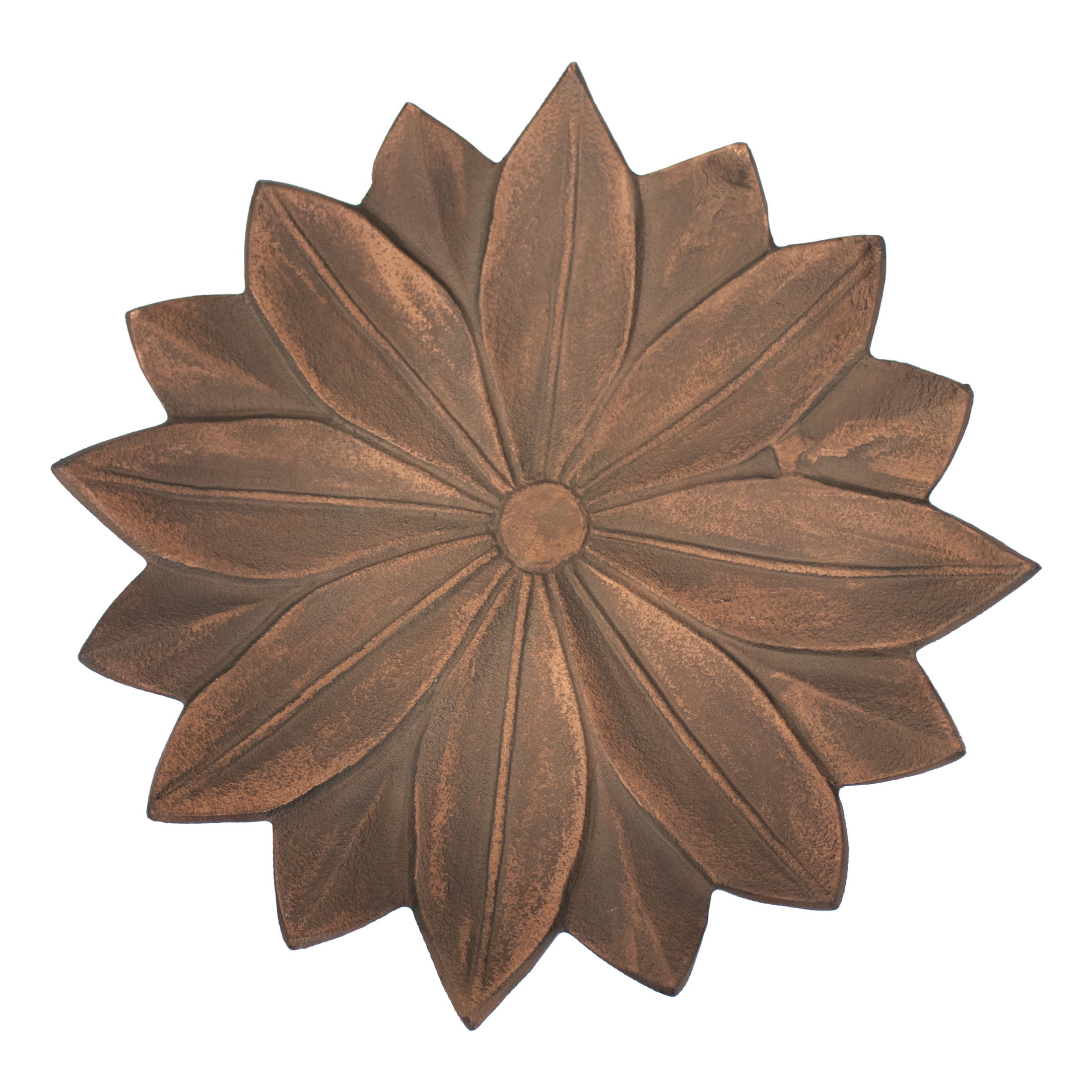 Sunnydaze Garden Lotus Freestanding Cast Aluminum Outdoor Bird Bath, Copper Patina