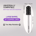 thumbnail image 4 of USA Pana DLC 3/32" Safety Nail Carbide - Smooth Round Top Large Barrel Head for Electric Dremel Drill Machine (Black, 3X Coarse Grit), 4 of 6