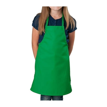 Pack of 84 - Kelly Green Kids Apron, Small Bib