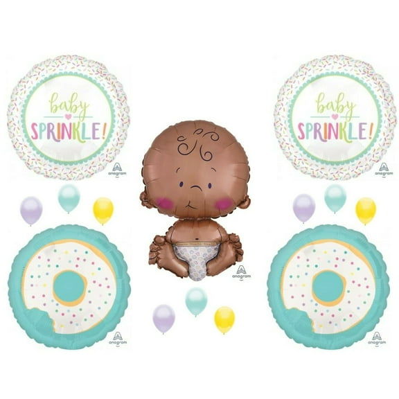 14 pc Baby African American Sprinkle Donuts shower party balloons Decorations