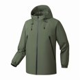 thumbnail image 4 of COSFO Detachable Hood Jacket for Men Waterproof Lightweight Zip Up Solid Windbreaker Loose Long Sleeve Casual Hiking Mountain Men Coats, 4 of 4