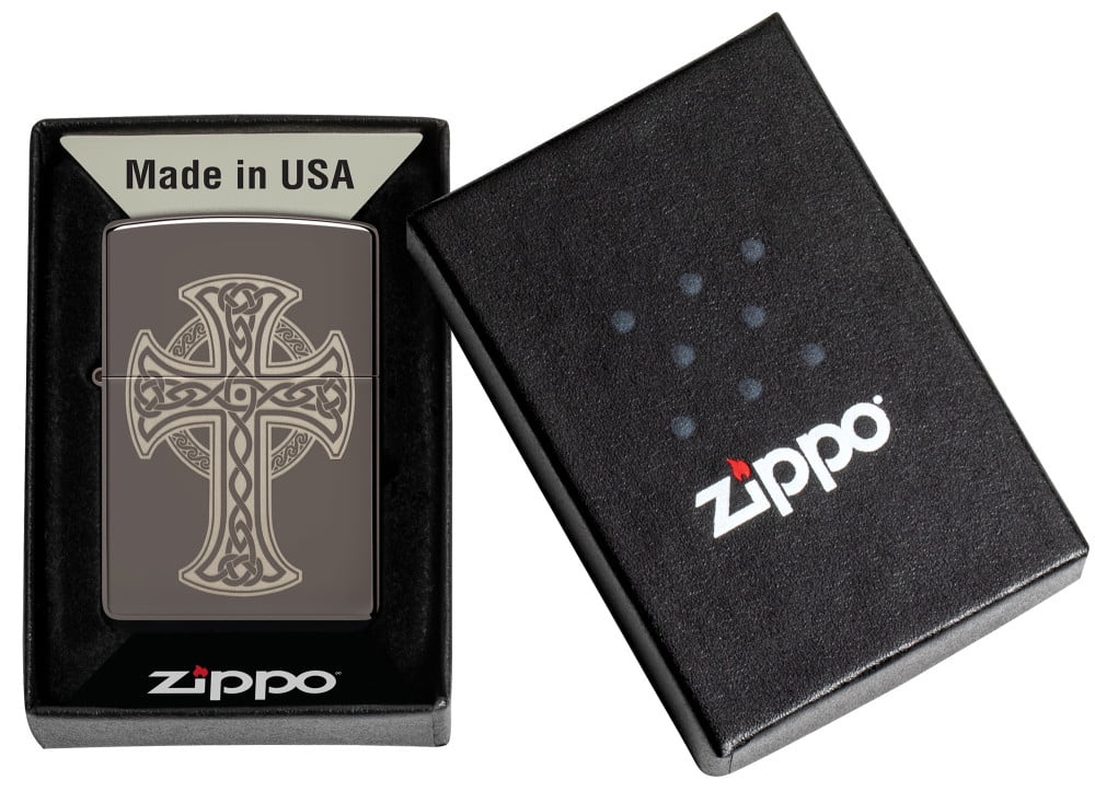 Engraved Celtic Green Cross Official Zippo Windproof Lighter