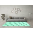 thumbnail image 3 of Ahgly Company Machine Washable Indoor Square Solid Turquoise Blue Modern Area Rugs, 8' Square, 3 of 4