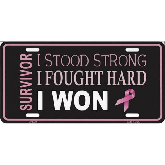 I Stood Strong Survivor Metal License Plate