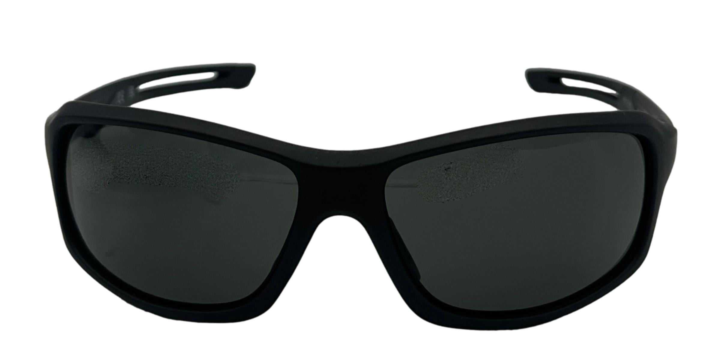 Timberland Matte Black Plastic Men's Wrap Sunglasses, Green