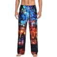 thumbnail image 2 of Lsque Magical Stained Glass Castle Print Men's Pajama Pants, Lounge Pant - Comfortable Home Wear,Elastic Waistband, Stylish Design-Large, 2 of 9