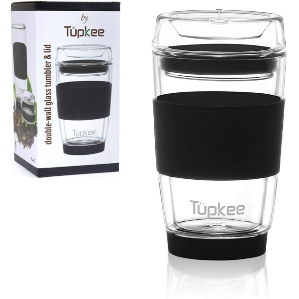 Tupkee Double Wall Glass Tumbler All Glass Reusable Insulated Tea