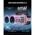 thumbnail image 2 of Altavoz inalámbrico Bluetooth ANCOON de 80 W con 20 horas de reproducción, color rosa, 2 of 7