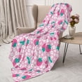 thumbnail image 3 of Gaeub Cherry Strawberry Print Flannel Throw Blanket, Home Fleece Throw Blanket for Couch or Bed,Decorative Blankets,Lightweight Fuzzy Flannel Blanket-50"x40", 3 of 6