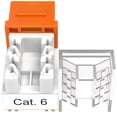 thumbnail image 2 of Cables Direct Online Orange Cat6 RJ45 Keystone Jack 45 Degree 8P8C 110 Punch-Down 1000-Pack, 2 of 5