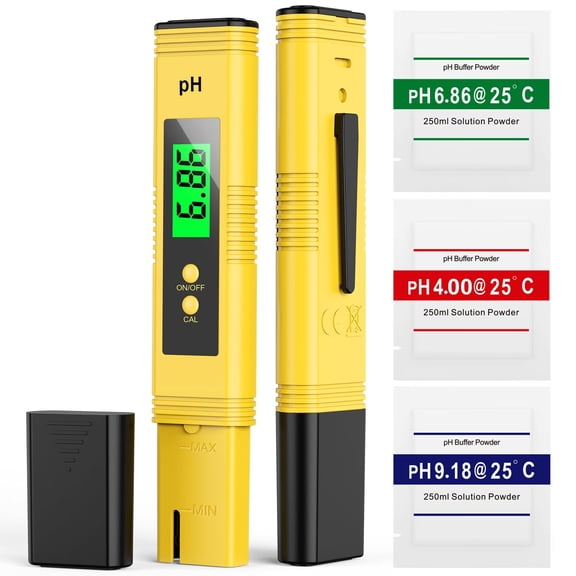 2025 All-New pH Meter for Water - High Accuracy Digital pH Tester (0.01 Precision) with UL Certification and 3 pH Calibration Powders - Ideal for Home Water,Hydroponics,Aquariums,Pools,and More