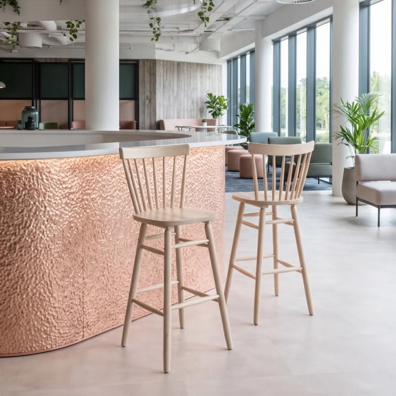 Tyce Barstool Natural Barstool, Modern Style, Ergonomic and supportive footrest, Rubberwood, Indoor Bar