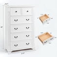 thumbnail image 4 of 48" H Tall Dressers for Bedroom 6-Drawer, Akaber Mid-Century Walnut Wood Chest of Drawers, Vintage Farmhouse Storage Organizer, 4 of 7