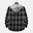 thumbnail image 5 of Futezty Men Plaid Flannel Hoodie Jacket Long Sleeve Button Up Sweatshirt Top Thermal Winter Outwear, 5 of 5