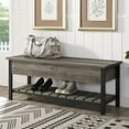 thumbnail image 2 of Pemberly Row 48" Open-Top Storage Bench with Shoe Shelf in Gray Wash, 2 of 7