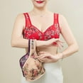 thumbnail image 5 of Chuancc Bras For Women Underwire Bra Popular Printing Optimized Front Button Mother Underwear For Middle And Elderly Bras With Larger Size 180 Catties Plus Size Bras for Women Red 3XL, 5 of 5