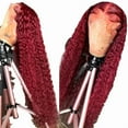thumbnail image 5 of Wine red small curly wig hot sale front lace small curly long curly full head wig, 5 of 10