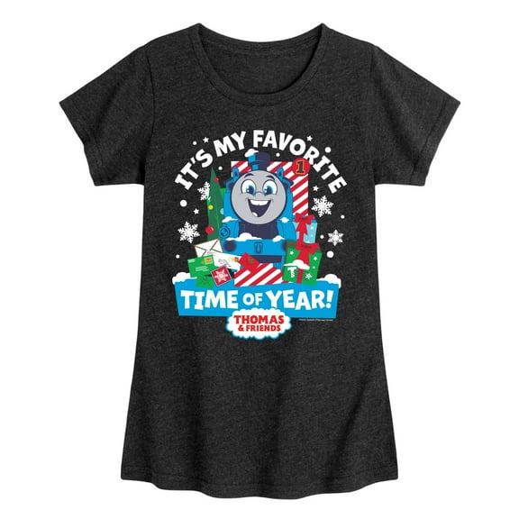 Thomas and Friends - Its My Favorite Time Of Year - Youth and Toddler Girls Fitted Short Sleeve Graphic T-Shirt