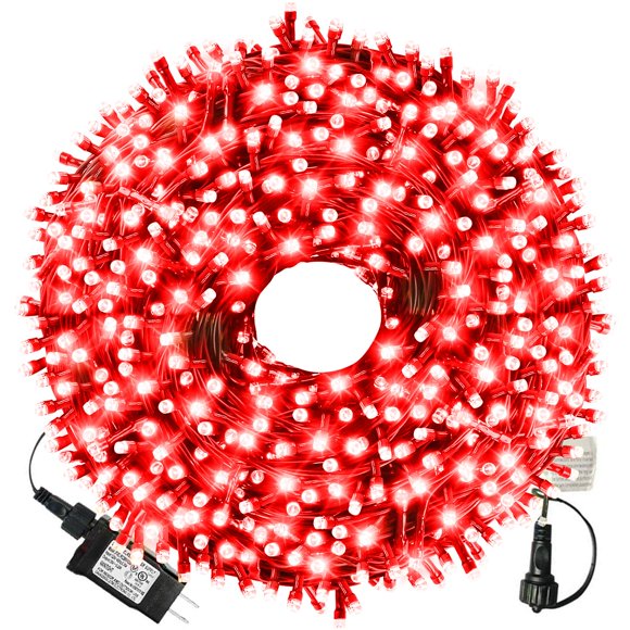 Cadena de luces navideñas XTF2015, 105 pies, 300 LED (roja)