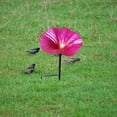 thumbnail image 5 of Artificial Flower-Shaped Bird Bath and Feeder - Metal Ground Stake Bird Bath with Cute Tray Design, Outdoor Garden Decoration for Bird Lovers, Lawn and Yard Bird Attractor （2 Pcs）, 5 of 5