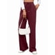 thumbnail image 2 of Pantalones Deportivos Casuales para Mujer, de Pierna , Holgados, con Cordón Ajustable, Cintura Alta, Elásticos y Bolsillos. Vino Tinto XL, 2 of 9