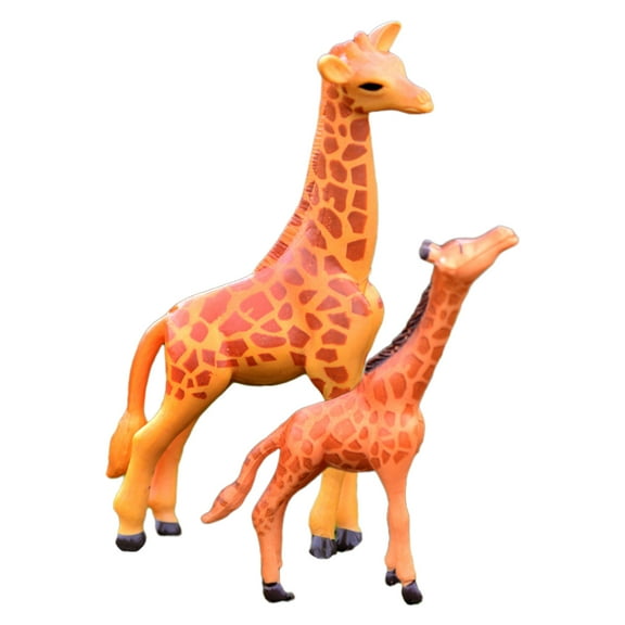 2pcs Mini Giraffe Statues for Home Decor Miniature Figurine Micro Landscape Decoration