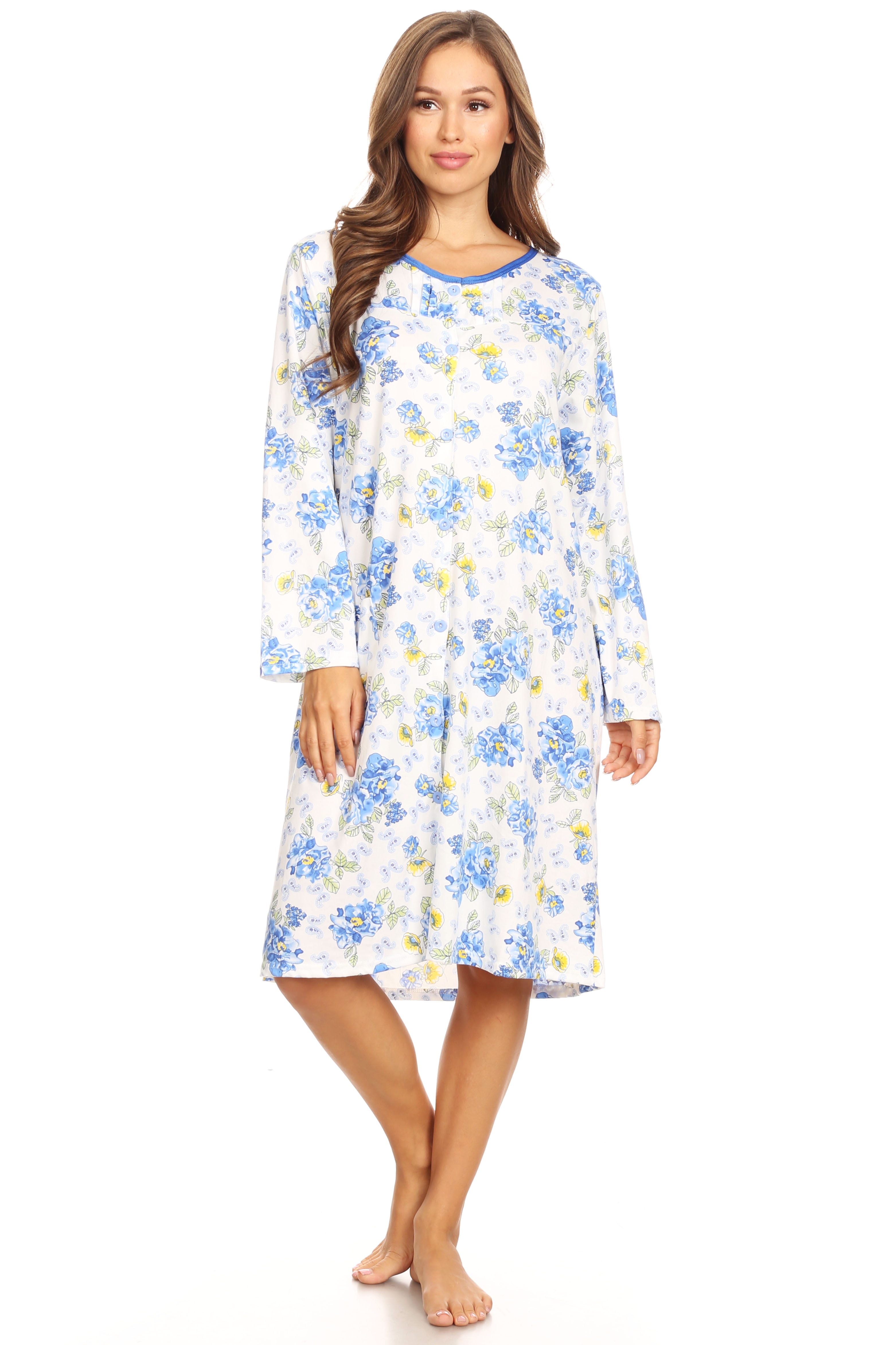 Buy 6007 Womens Nightgown Sleepwear Pajamas Woman Long Sleeve Sleep