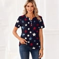 thumbnail image 4 of USA 250th Celebration Printing Patterns Women's T-Shirts Casual Loose Short Sleeve V Neck Tops Party Outdoor Tee Shirts, 4 of 5