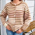 thumbnail image 6 of Fewfanhot Sweaters for Women Striped Cardigan Fall Trendy Rainbow Color Block Open Front Sweater Coats, 6 of 9