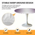 thumbnail image 6 of Ombre White Purplek Elastic Fitted Round Table Cover Gradient Color Waterproof Outdoor Tablecloth for Holiday Party, Picnic, Patio & Dining Fits Tables Up to 45"-54", 6 of 8